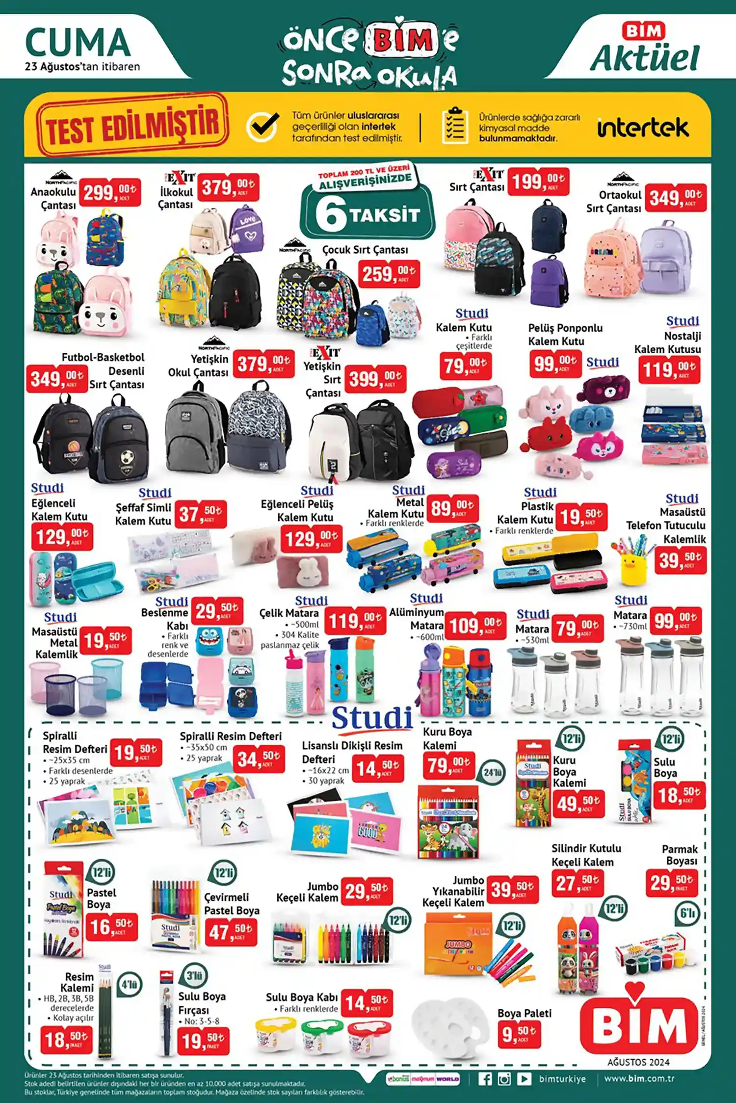 Bim okul malzemeleri 2024 fiyatları