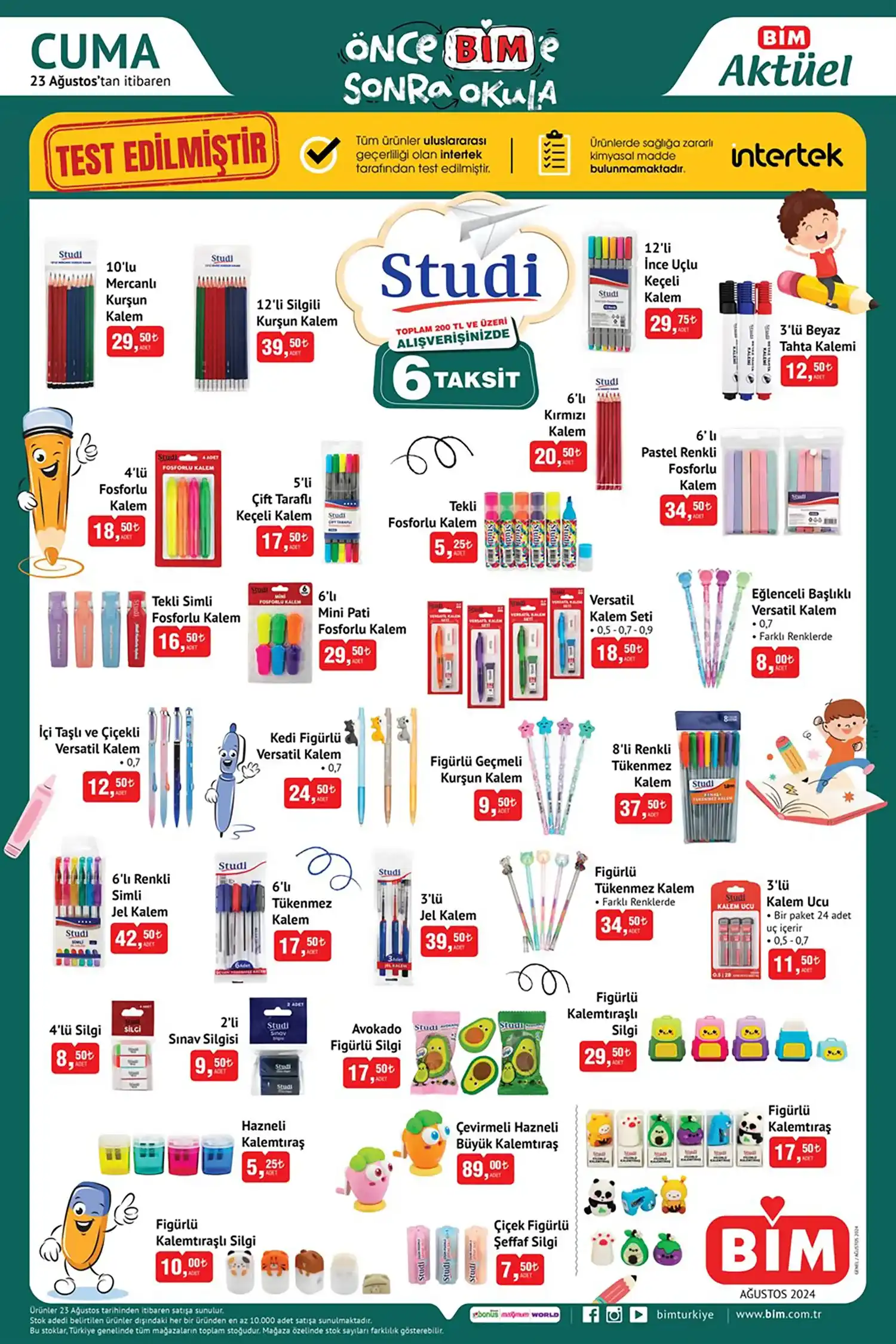 Bim okul malzemeleri 2024 fiyatları